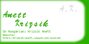 anett krizsik business card